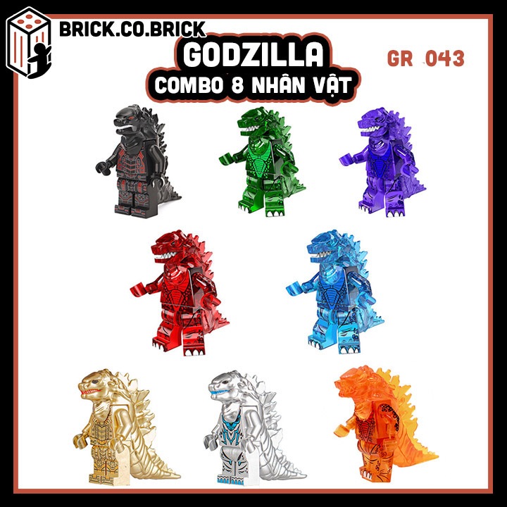 Godzilla Combo 8 Nhân vật Mô hình Nhân vật Khỉ Đột Mô hình Gozilla Nhân vật Phim GR043
