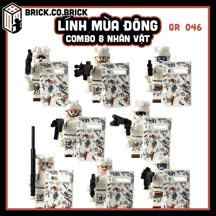 Lính Đặc Nhiệm Combo 8 Nhân vật Đồ chơi Lính SWAT Mô hình Quân đội Army GR044-GR046