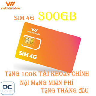 Sim 4G vietnamobile 300GB tặng 100k trong tài khoản nội mạng miễn phí có sẵn tháng đầu