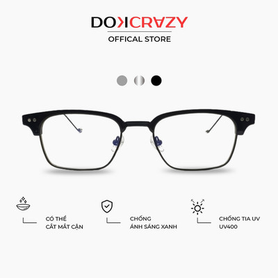 Gọng kính chữ nhật DOKCRAZY BAKAN Hợp Kim, Chống ánh sáng xanh,UV400, thiết kế đơn giản basic dễ đeo