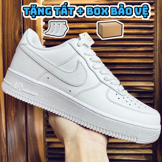 Giày AF1 full trắng nam nữ, giày thể thao trắng bản cao Cấp Trung full phụ kiện