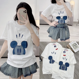 Áo Thun Tay Ngắn Cổ Tròn Mickey Dễ Thương Chuẩn Xịn