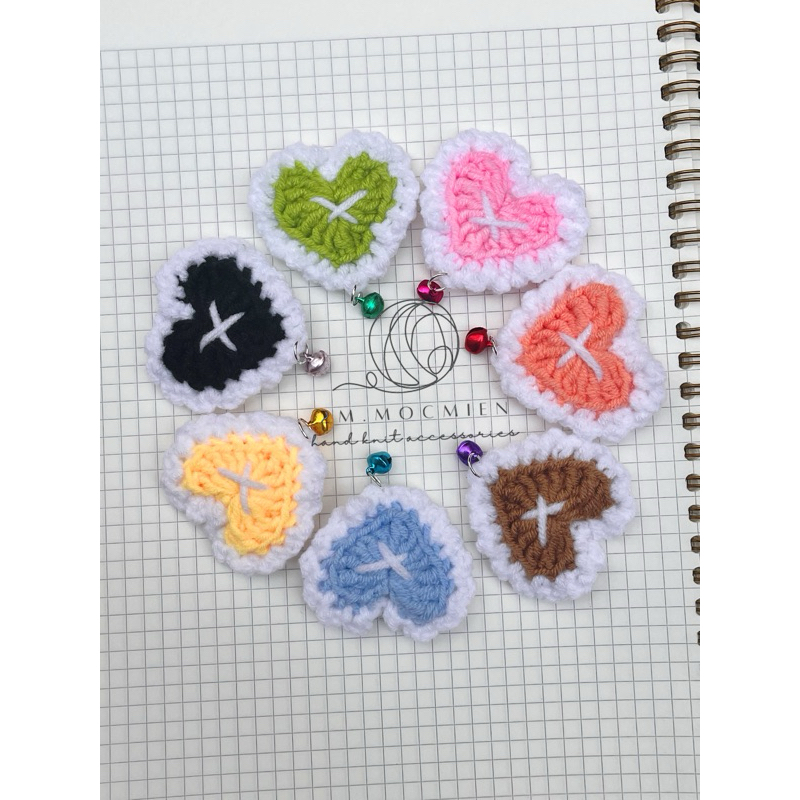 móc khoá len trái tim mini cute - handmade