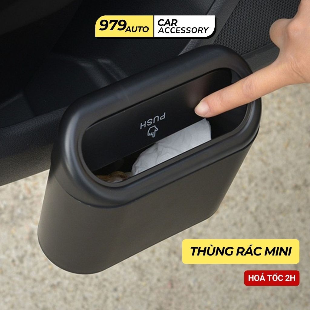 Thùng rác mini để xe ô tô bàn làm việc tiện lợi thùng đựng rác thông minh nhỏ gọn không tốn diện tích 979Auto
