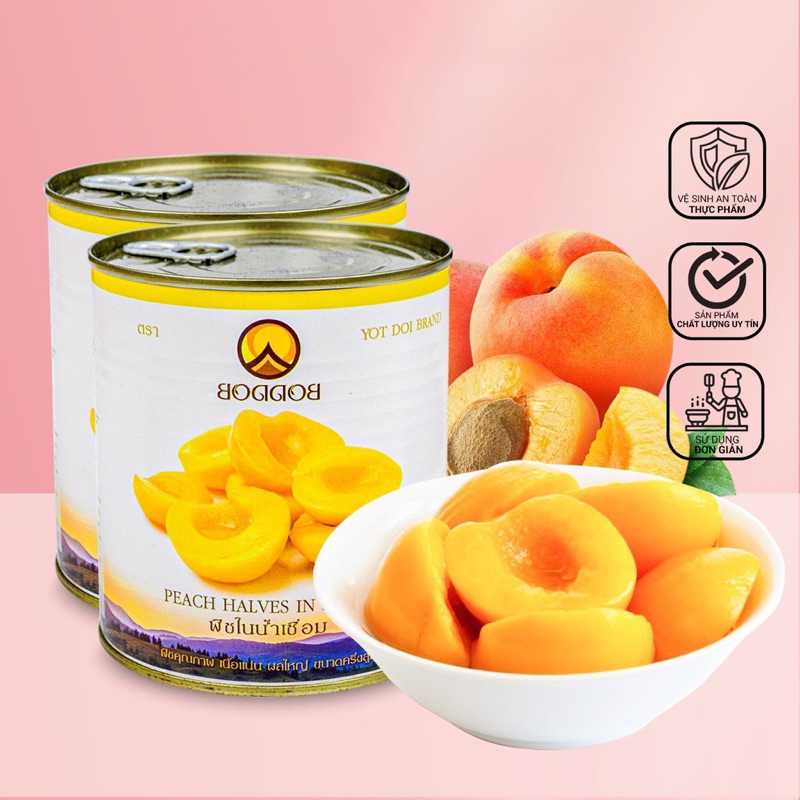 Đào Lon Ngâm Thái Lan Boddob/Golden/Rhodes/Hosen/Coutree (825gr)