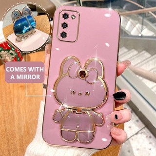 Ốp Lưng  Cho Samsung A02S A03S S20FE hình kitty có gương soi làm giá đỡ Cho Samsung A02s a03s s20fe