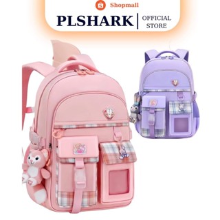 Balo đi học cho bé tiểu học PTLUXURY chống gù chống nước siêu nhẹ tặng kèm gấu bông và 3 miếng stiker