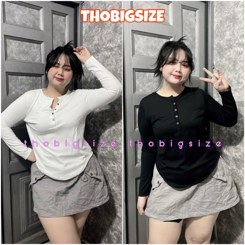 Áo Thun Tay Dài Vạt Bầu Bigsize 55-85KG ( Thỏ Bigsize )