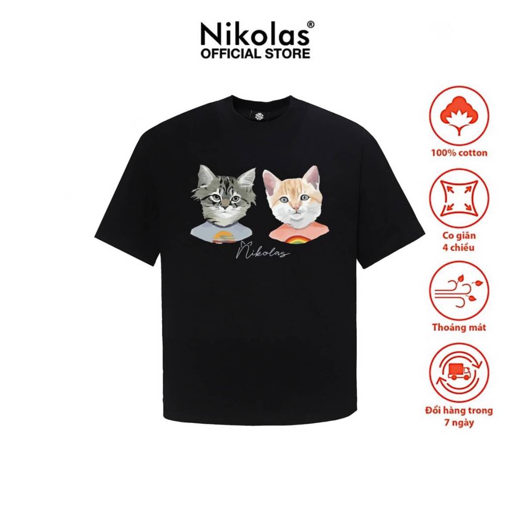 Áo thun Unisex Nikolas 100% Cotton Double C Tee