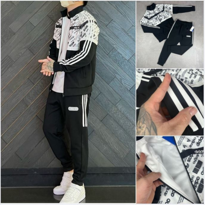 🔥Hot🔥 Bộ Bomber Das Retro Mẫu New Bản Hoàn Thiện Dài Tay Phối Viền Vàng,Bộ Quần áo adidas Thu Đông Phong Cách Thể Thao