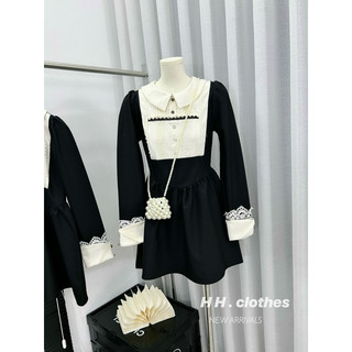 Váy bbd phối ren tiểu thư