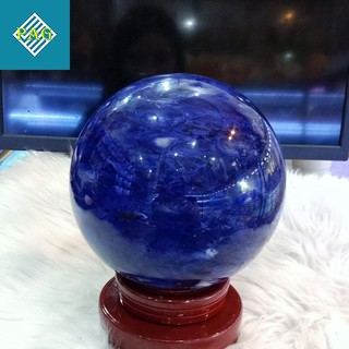 Quả cầu phong thủy obsidian thuỷ tinh núi lửa màu xanh lam - chiêu tài hút lộc