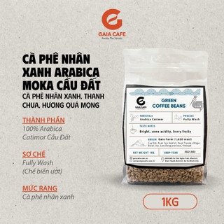 Cà phê hạt nhân xanh đặc sản arabica catimor cầu đất | sơ chế fully-washed | gaia cafe | cafe arabica nguyên chất