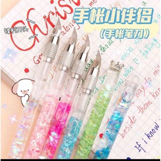 [ Dụng cụ cắt ] Dao dọc giấy dạng bút lấp lánh dáng dàii, dụng cụ cắt giấy thủ công, unbox hộp hàng