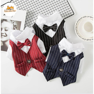 Áo sơ mi vest quý ông lịch lãm mát mẻ mùa hè cho thú cưng