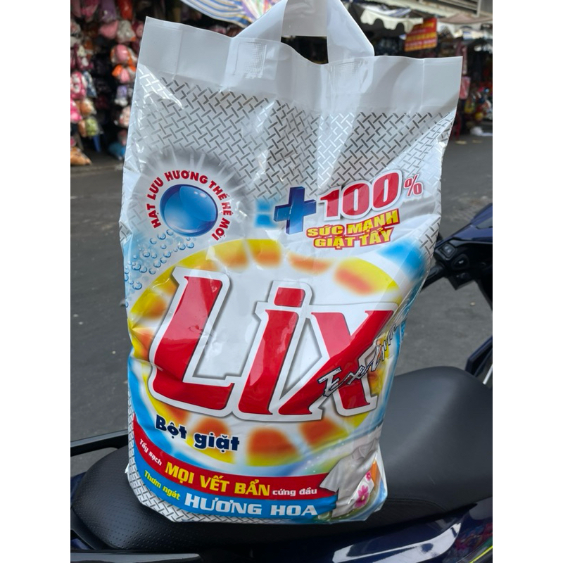 Bột giặt lix 9kg Extra hương hoa tẩy sạch các vết bẩn cứng đầu .