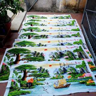 Tranh thêu thành phẩm thuận buồm xuôi gió, phong cảnh đã thêu A517 F319 F283 Lv3069 LV3014 MN0151 LV3195