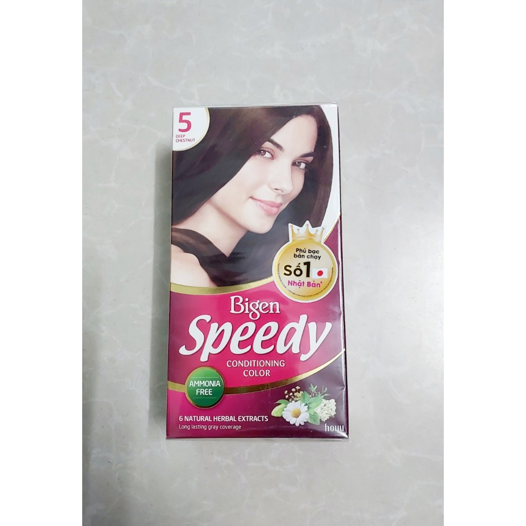 Thuốc nhuộm tóc bạc Bigen Speedy Conditioning Color nâu hạt dẻ đậm (Số 5)