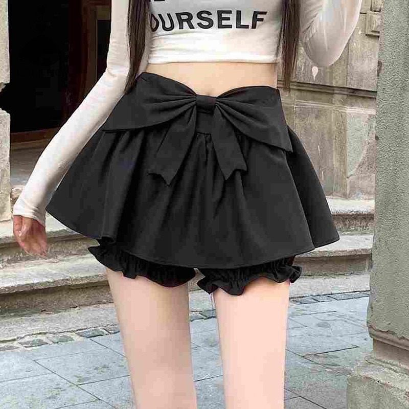 Chân Váy Dáng Ngắn Phối Nơ Xoè Ngọt Ngào Đơn Giản