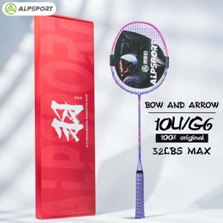  ALP GJ 10U Căng Max 35LBS 16KG Vợt Cầu Lông Original 100% Full Carbon ALPSPORT Rsl Yonex White Badminton Racket Purple 