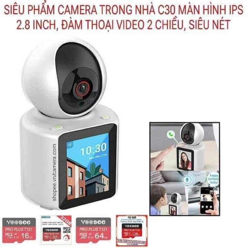 Camera trong nhà siêu nét gọi điện video 2 chiều iCSee góc rộng - Camera theo dõi tự động 360 độ, Cô