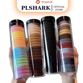 PLSHARK Hộp 20 cái dây chun buộc tóc nhiều màu sắc 