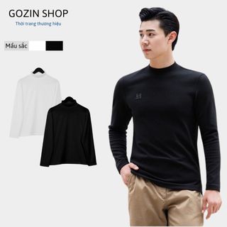 Áo giữ nhiệt nam GOZIN tay dài cao cổ lót nỉ cotton thu đông giữ ấm thể thao cao cấp -JA06