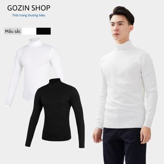 Áo giữ nhiệt nam GOZIN có 2 mầu đơn giản dễ phối đồ, chất liệu vải len co giãn tốt, mềm mại -JA06