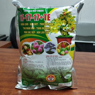 Phân bón npk 17-17-17+te chuyên dùng cho hoa, cây cảnh gói 1kg