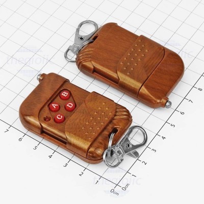 Remote 433Mhz Fixed Code 4 Nút ABCD Màu Gỗ EV1527