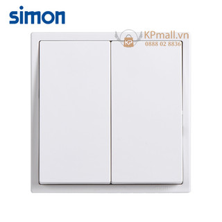 Bộ công tắc đôi, 2 chiều mặt vuông (bao gồm khung và mặt) Simon Series i7 701022-700610