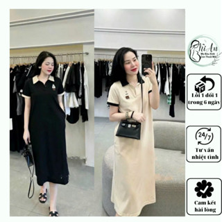 Váy bầu Ki An V1795 cotton cổ trụ thêu gấu cao cấp💕đầm bầu thiết kế sang chảnh mát mềm mịn💕váy bà bầu Freesize 43~72kg