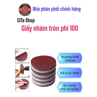 Giấy nhám tròn tự dính dùng cho máy mài 100mm đủ số