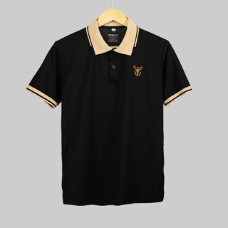 Áo thun Polo nam thêu logo đầu hươu phối màu viền cổ cực chuẩn vải cotton co giãn 4 chiều