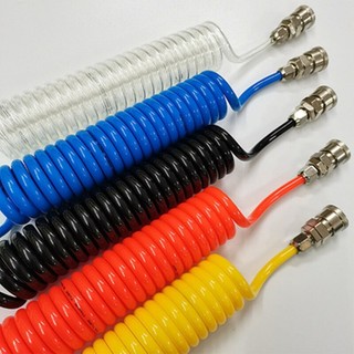 Dây hơi PU khí nén xoắn dài 3m 6m 9m 12m 15m chịu áp lực cao dẻo mềm