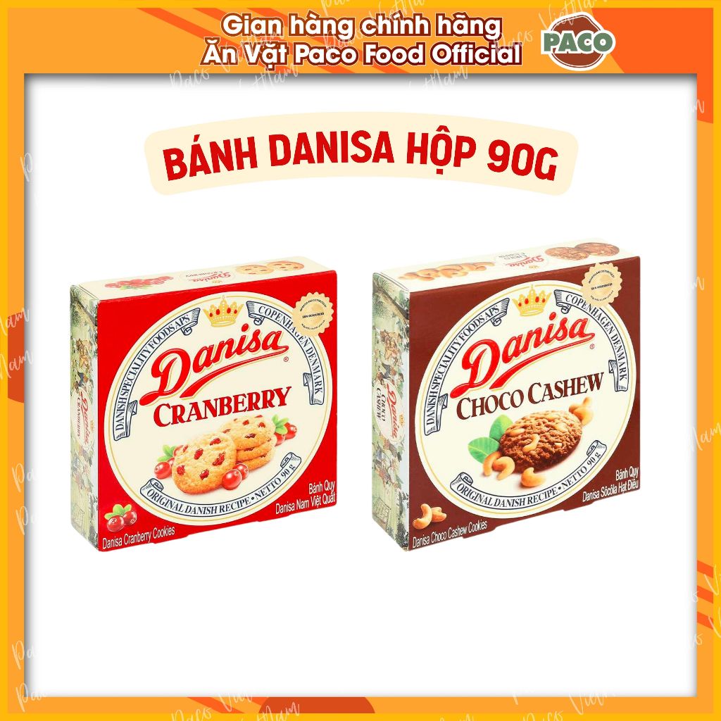 [SỐ LƯỢNG CÓ HẠN] BÁNH DANISA CHÍNH HÃNG VỊ SOCOLA HẠT ĐIỀU/NAM VIỆT QUẤT MINI HỘP 90G