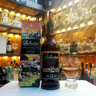Vỏ chai rượu ngoại Ballantine's 21 Limited, full hộp