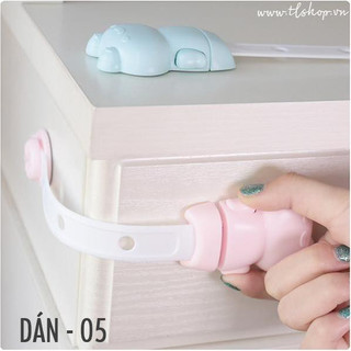 Chốt khóa cài tủ lạnh - khóa an toàn bảo vệ bé - khóa tủ nhựa hình cún