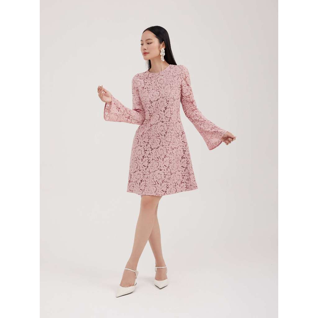 Đầm ren tay loe Mauve Flared Lace dress