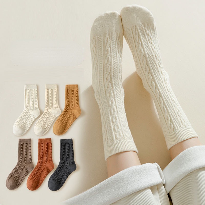 Tất nữ cổ cao Bluehope họa tiết Lolita nhiều màu phong cách thời trang đơn giản 6M