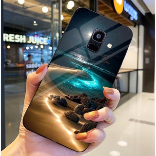Ốp Lưng SAMSUNG A6, J6, A8, A8 PLUS/ A8+ Mặt lưng kính tráng gương, thiết kế thiên hà