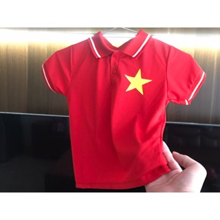 Áo polo cờ sao sao vàng trẻ em, người lớn chất đẹp