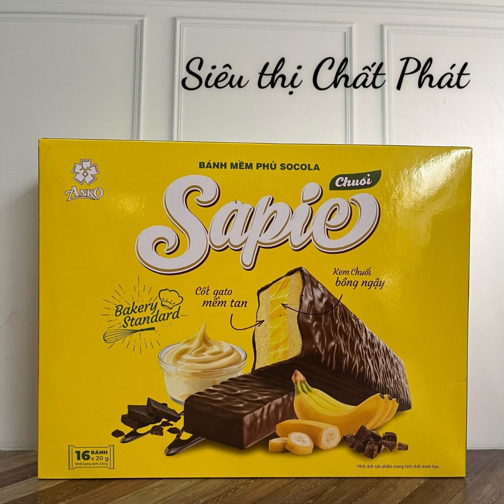 BÁNH MỀM PHỦ SOCOLA SAPIE CHUỐI