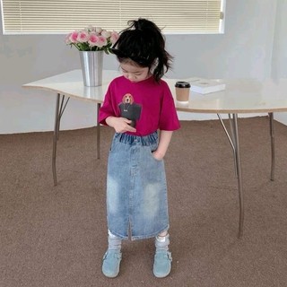 Set áo kèm chân váy jean xinh xắn bé gái