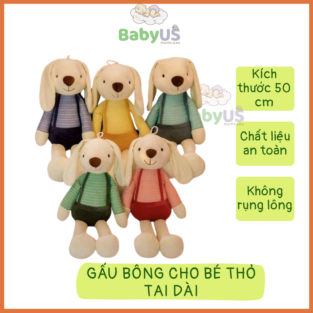 Thú bông thỏ tai dài siêu đáng yêu cho bé 50cm [BabyUS]