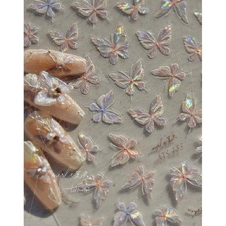 Sticker bướm lụa 5D dán móng hót hít 2024/ Sticker dán móng 5D hình bướm nail