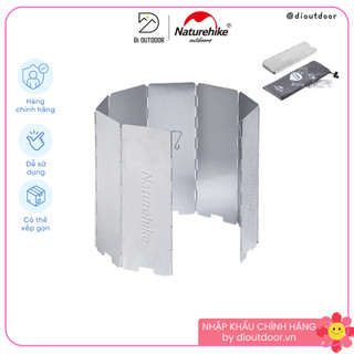 Tấm chắn gió bếp gas 10 tấm Naturehike NH20CJ008, Chắn gió bếp cồn hợp kim nhôm, Gấp gọn kèm túi đựng - ĐI OUTDOOR