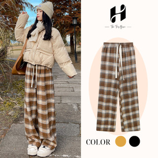 Quần Ống Rộng Nữ HOT TREND 2024 Kẻ Caro  Vải Cao Cấp Mềm Mại Mặc 4 Mùa , Quần Ống Suông Unisex Thời Trang Basic H-Store