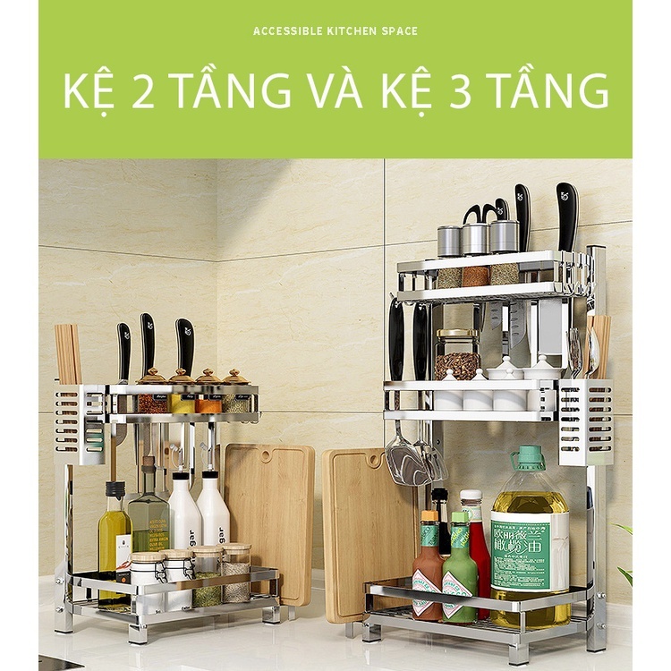 Kệ Gia Vị Inox Kệ Để Dao Thớt Tủ Nhà Bếp Tủ Đựng Hũ Gia Vị Bếp Có Giá Cài Dụng Cụ Dao Kéo Ống Đũa