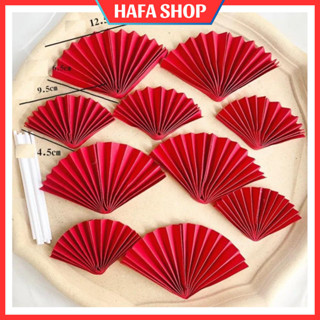 Quạt Đính Ngọc, Quạt Giấy Xếp Decor Trang Trí Tết, Lễ Hội, Mầm Non